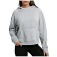 thumbnail image 1 of UAMVSH Womens Hoodies Oversized Solid Color Basic Hooded Sweatshirts Classic Fall Long Sleeve Pullover with Thumb Hole(X-Large,Gray), 1 of 5