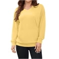 thumbnail image 1 of UAMVSH Womens Long Sleeve Sweatshirt No Hood Loose Fit Pullover Dressy Casual V Neck Tops with Pocket Fall Fashion Outfits, 1 of 6