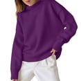thumbnail image 1 of UAMVSH Womens Mock Neck Sweatshirt Plus Size Long Sleeve Fleece Thermal Tops Comfy Soft Oversized Pullover Shirts for Fall Winter, 1 of 6
