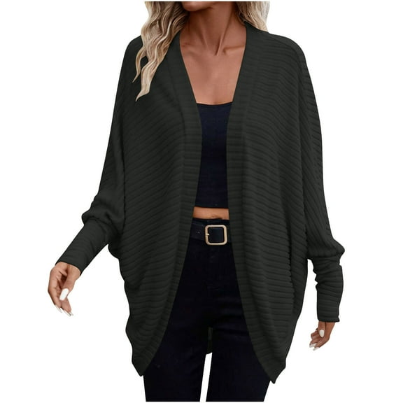 UAMVSH Womens Oversized Cardigans Open Front Long Sleeve Sweaters Comfy Soft Textured Casual Jackets Trendy Fall Clothes