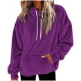 thumbnail image 1 of UAMVSH Womens Oversized Fleece Hoodies Sherpa Fuzzy Long Sleeve Pullover Tops Casual Comfy Soft Hooded Sweatshirt for Winter with Pocket, 1 of 5