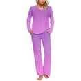 thumbnail image 1 of UAMVSH Womens Pajama Sets 2 Piece Lounge Sets Crew Neck Long Sleeve Top and Elastic Waist Pants with Pockets, 1 of 6