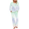 thumbnail image 1 of UAMVSH Womens Pajama Sets Trendy Spring Fall Long Sleeve Lounge Set Two Piece Soft Pjs Sleepwear, 1 of 6