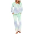 thumbnail image 1 of UAMVSH Womens Pajama Sets Trendy Spring Fall Long Sleeve Lounge Set Two Piece Soft Pjs Sleepwear, 1 of 6