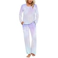 thumbnail image 1 of UAMVSH Womens Pajama Sets Trendy Spring Fall Long Sleeve Lounge Set Two Piece Soft Pjs Sleepwear, 1 of 6