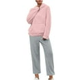 thumbnail image 1 of UAMVSH Womens Plus Size 2 Piece Pajama Outfits Warm Fuzzy Fleece Lounge Sets Pockets Pullover Hoodies Pants Comfy Long Sleeve Sleepwear(MediumPink 1), 1 of 5