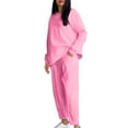 thumbnail image 1 of UAMVSH Womens Plus Size 2 Piece Sweatsuits Oversized Long Sleeve Pullover Tops and Sweatpants Tracksuit Sets Casual Loose Fit Fall Outfits(3X-LargeHot Pink), 1 of 7