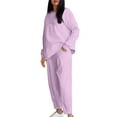 thumbnail image 1 of UAMVSH Womens Plus Size 2 Piece Sweatsuits Oversized Long Sleeve Pullover Tops and Sweatpants Tracksuit Sets Casual Loose Fit Fall Outfits(4X-LargePurple 1), 1 of 7