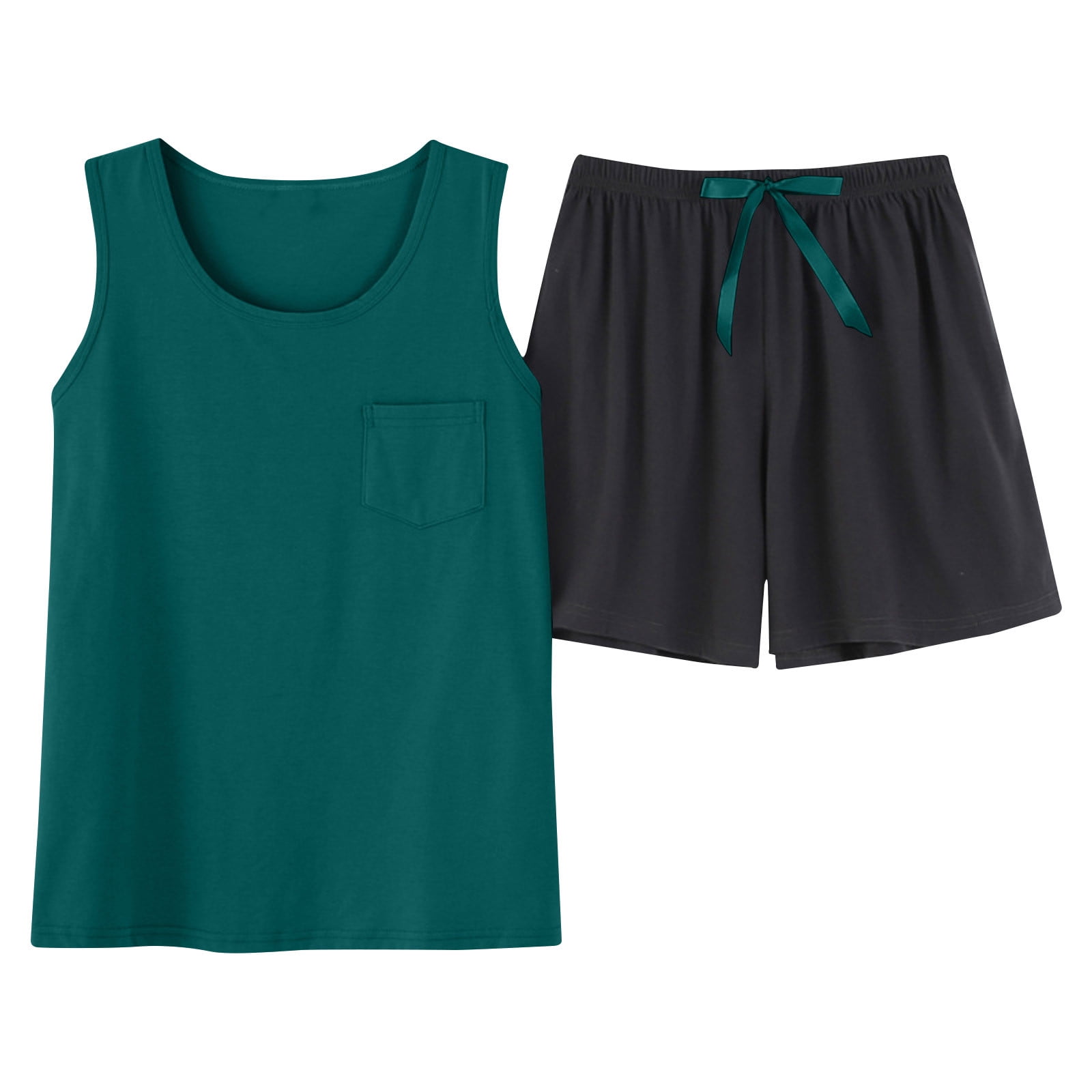 Womens Sleeveless Pajamas Set Casual Sleepwear Soft Pj Sets Tank Top and Shorts 2 Piece Summer Loungewear