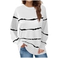 thumbnail image 1 of UAMVSH Womens Striped Oversized Sweatshirt Color Block Long Sleeve Pullover Casual Loose Crewneck Cute Tops Fall Fashion Clothes, 1 of 5