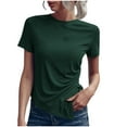 thumbnail image 1 of UAMVSH Womens Summer Shirts Short Sleeve Curved Hem Basic T-Shirt Summer Crew Neck Tees, 1 of 6