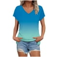 thumbnail image 1 of UAMVSH Womens Summer Tops Basic V Neck T Shirts Short Sleeve Dressy Casual Loose Cute Tee Clothes Outfits, 1 of 5