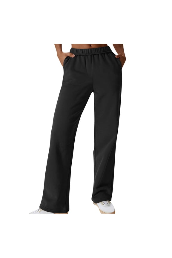 Womens Sweatpants with Pockets Elastic Waist Comfy Lounge Pants Casual Loose Fit Long Pants for Workout Athletic