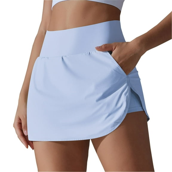 UAMVSH Womens Tennis Skirts with Shorts High Waisted Athletic Skort Lightweight Breathable Skirt Running Shorts with Pockets