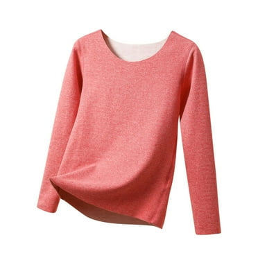UAMVSH Womens Thermal Shirt Crewneck Long Sleeve Fall Fashion 2024 Base Layer Warm Top Slim Thermal Underwear Tops
