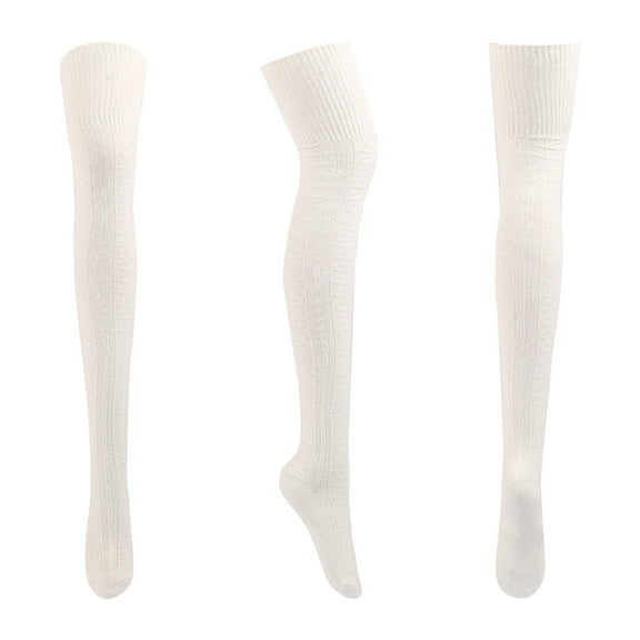 UAMVSH Womens Thigh High Socks Knit Warm Thick Winter Long Stockings Leg Warmers High Tube Warm Stockings