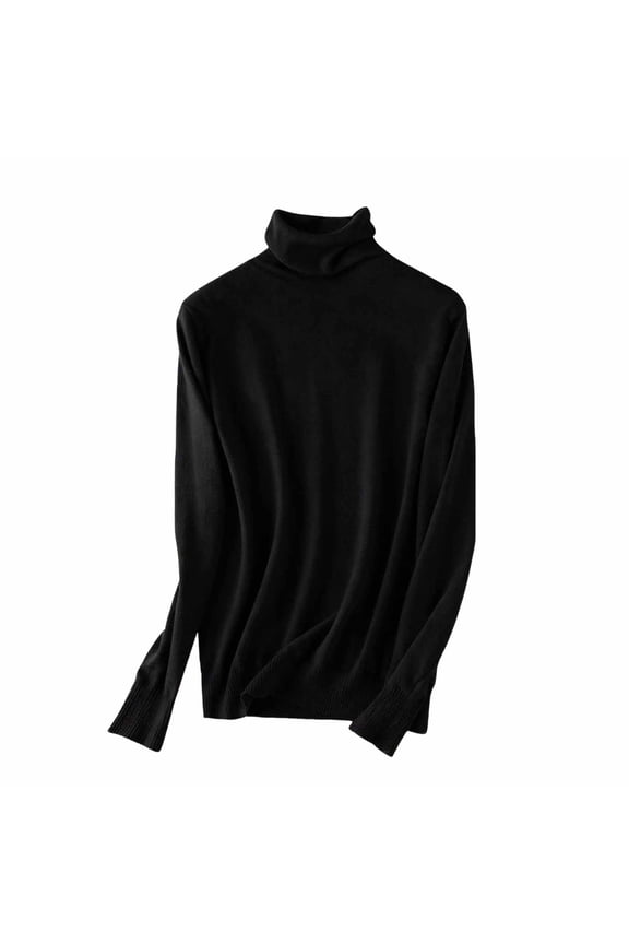 Womens Turtleneck Sweater Casual Soft Long Sleeve Knit Pullover Comfy Slim Fitted Base Layer Tops Fall Winter Clothes