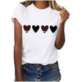 thumbnail image 1 of UAMVSH Womens Valentines Day Shirts Print Short Sleeve Graphic Tees Lightweight Casual Soft Crewneck Cute Tops Festival Outfits, 1 of 7
