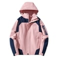thumbnail image 1 of UAMVSH Womens Waterproof Jackets Plus Size Outdoor Walking Travel Active Hooded Raincoats Loose Fit Windbreaker Water Resistant Hoodie(X-Large,Watermelon Red 1), 1 of 3
