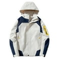 thumbnail image 1 of UAMVSH Womens Waterproof Jackets Plus Size Outdoor Walking Travel Active Hooded Raincoats Loose Fit Windbreaker Water Resistant Hoodie(XX-Large,Beige 1), 1 of 3