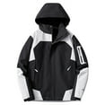 thumbnail image 1 of UAMVSH Womens Waterproof Jackets Plus Size Outdoor Walking Travel Active Hooded Raincoats Loose Fit Windbreaker Water Resistant Hoodie(XX-Large,Black 1), 1 of 3