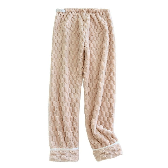 UAMVSH Womens Winter Fleece Pajama Pants Elastic Waist Joggers Trousers Thermal Sleepwear Bottom with Pockets