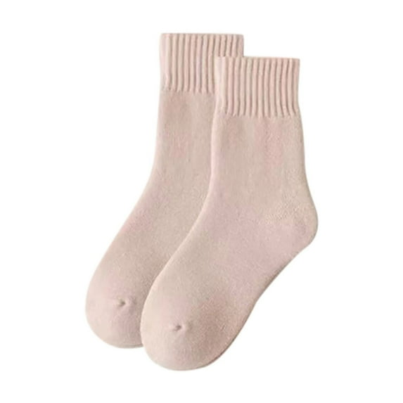 UAMVSH Womens Wool Socks Cozy Crew Socks for Christmas Thick Winter Solid Color Socks Knit Warm Socks