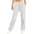 thumbnail image 1 of UAMVSH Work Pants for Women Casual Straight Leg Hiking Athletic Pants with Pockets Lightweight Stretch Button Dress Sweatpants(X-Large,White), 1 of 6