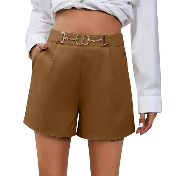 UAMVSH Work Shorts for Women Trendy Ladies Side Zipper Business Casual Shorts Comfortable High Waist Office Shorts with Pockets