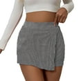 thumbnail image 1 of UAMVSH Wrap Skirts for Women Trendy Ribbed Knitted Comfy Skorts High Waist Stretch Casual Athletic Inner Shorts Skirts with Asymmetrical Hem, 1 of 5