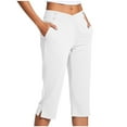 thumbnail image 1 of UAMVSH Yoga Capri Pants for Women Straight Leg Stretchy Yoga Work Sweatpants with Pockets Trendy Crossover Waist Business Cropped Pants(X-Large,White), 1 of 6
