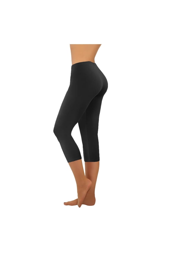 Yoga Capris for Women Slimming Summer Stretchy Ladies Gym Athletic Capri Pants Elastic Waist Legging Lounge Cropped Pants