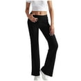 thumbnail image 1 of UAMVSH Yoga Flared Pants for Women Elastic Waist Striped Side Fashion Sweatpants Soft Casual Stretch Bell Bottoms Athletic Work Trousers(Medium,Black), 1 of 5