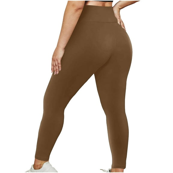 UAMVSH Yoga Leggings for Women Plus Size Slimming Stretchy Gym Workout Long Pants High Waist Ankle Length Ladies Athletic Tight Pants