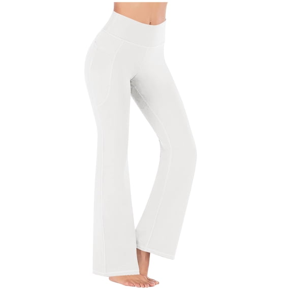 UAMVSH Yoga Pants for Women Plus Size Stretchy High Waisted Workout Pants Comfy Casual Wide Leg Dress Pants with Pockets