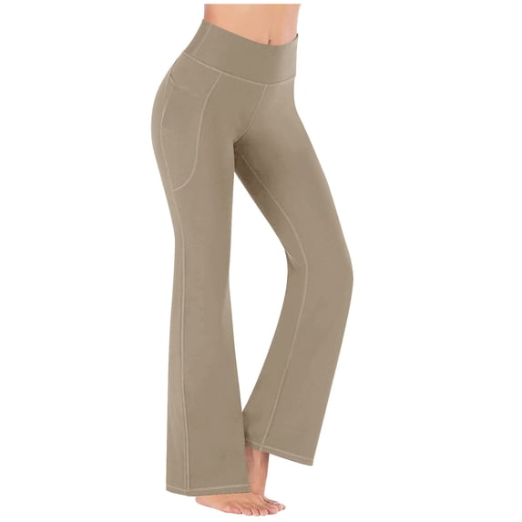 UAMVSH Yoga Pants for Women Plus Size Stretchy High Waisted Workout Pants Comfy Casual Wide Leg Dress Pants with Pockets