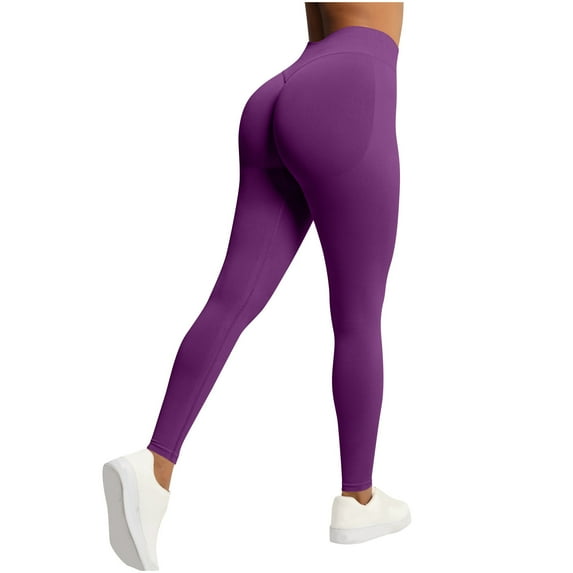 UAMVSH Yoga Pants for Women Soft Slimming Running Athletic Leggings Skinny Butt Lifting Stretchy High Waist Gym Workout Pants(Medium,Wine)