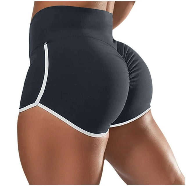 UAMVSH Yoga Shorts for Women Casual Stretch Running Gym Biker Shorts High Waist Solid Color Comfy Athletic Shorts