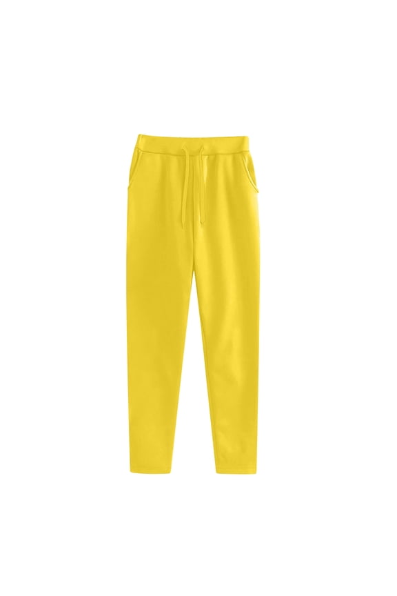 Yoga Sweatpants for Women Casual Straight Leg Tapered Athletic Pants Comfy Stretchy Drawstring Gym Workout Pants with Pockets(X-Large,Yellow)