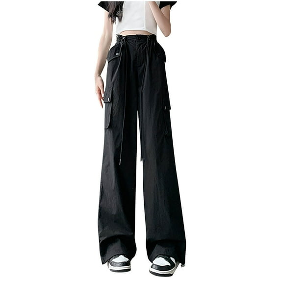 UAMVSH cargo pants for women lightweight high waist outdoor athletic pants loose wide leg hiking workout active pants with pockets
