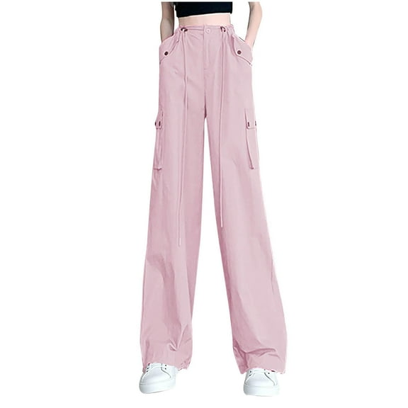 UAMVSH cargo pants for women lightweight high waist outdoor athletic pants loose wide leg hiking workout active pants with pockets