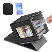 UAONO Card Deck Box for MTG Commander, Fits 100 Double-Sleeved Cards | Independent Commander Display, Magnetic Deck Case for Magic the Gathering TCG with 2 Dividers & 4 Top Loader. Black