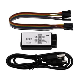 UART IIC Debug Logics Analyzers with Ferrite Rings USB Cable USB Logics Analyzers Device 24M Samplings Rate 8 Channel