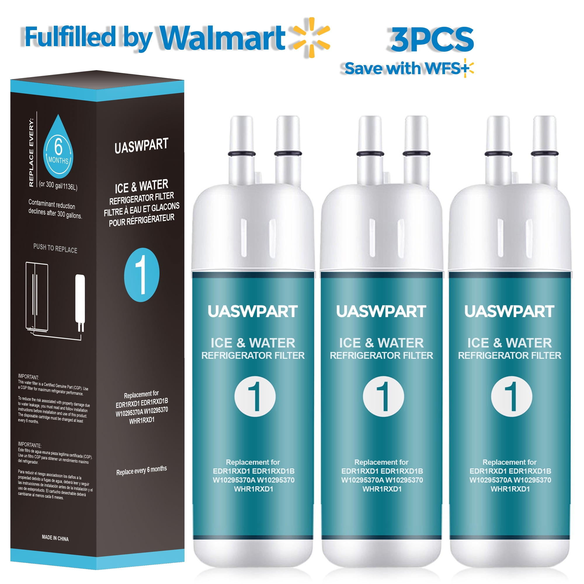 UASWPART EDR1RXD1 Water Filter for Whirlpool Refrigerator Water Filter