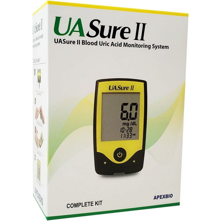 Uric Acid Test Kit, Home Uric Acid Test Meter + 25 Test Strips U-10 (mg/dL)  rrt4