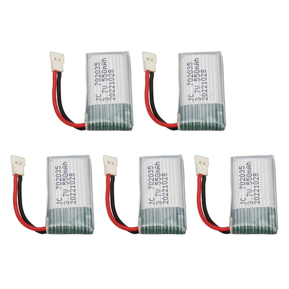 UAV Battery 5,Pack, 550mAh 3.7V Li,Ion, Replacement For Hubsan X4/MJX, Lightweight Portable