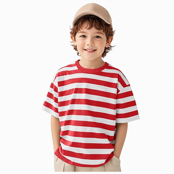 UAYOTSE 12M 3T 4T 5T Summer Little Boys Adorable T shirt Tops Lightweight Crew Neck for Kids,Sizes 5-6 Years