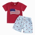 thumbnail image 1 of UAYOTSE 18M-24M 2T-3T Baby Toddler Little Kid Boys Summer Outfit Set 2-Piece Cartoon Tee & Elastic Shorts Casual Wear Little Boys Playwear Clothing Set,Sizes 6-12 Months, 1 of 9