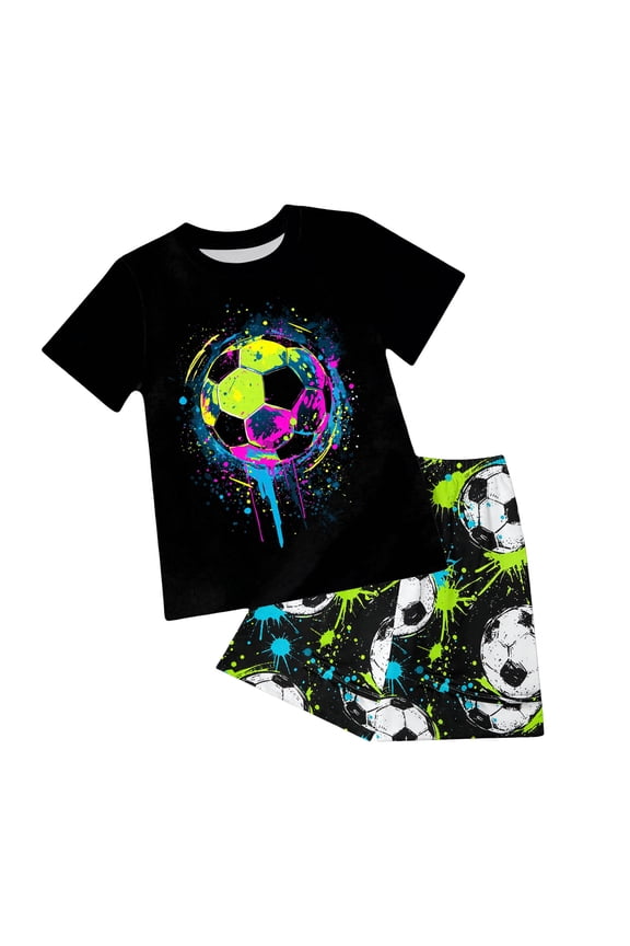 1T 2T 3T 4T 5T 6T Toddler Baby Boy Summer Clothes Set Short Sleeve T-shirt Tops Floral Bottom Pants Little Kids Outfits 2Pcs,Sizes 5-6 Years