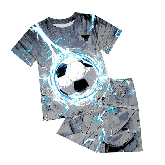 UAYOTSE 1T 2T 3T 4T 5T 6T Toddler Baby Boy Summer Clothes Set Short Sleeve T-shirt Tops Floral Bottom Pants Little Kids Outfits 2Pcs,Sizes 5-6 Years